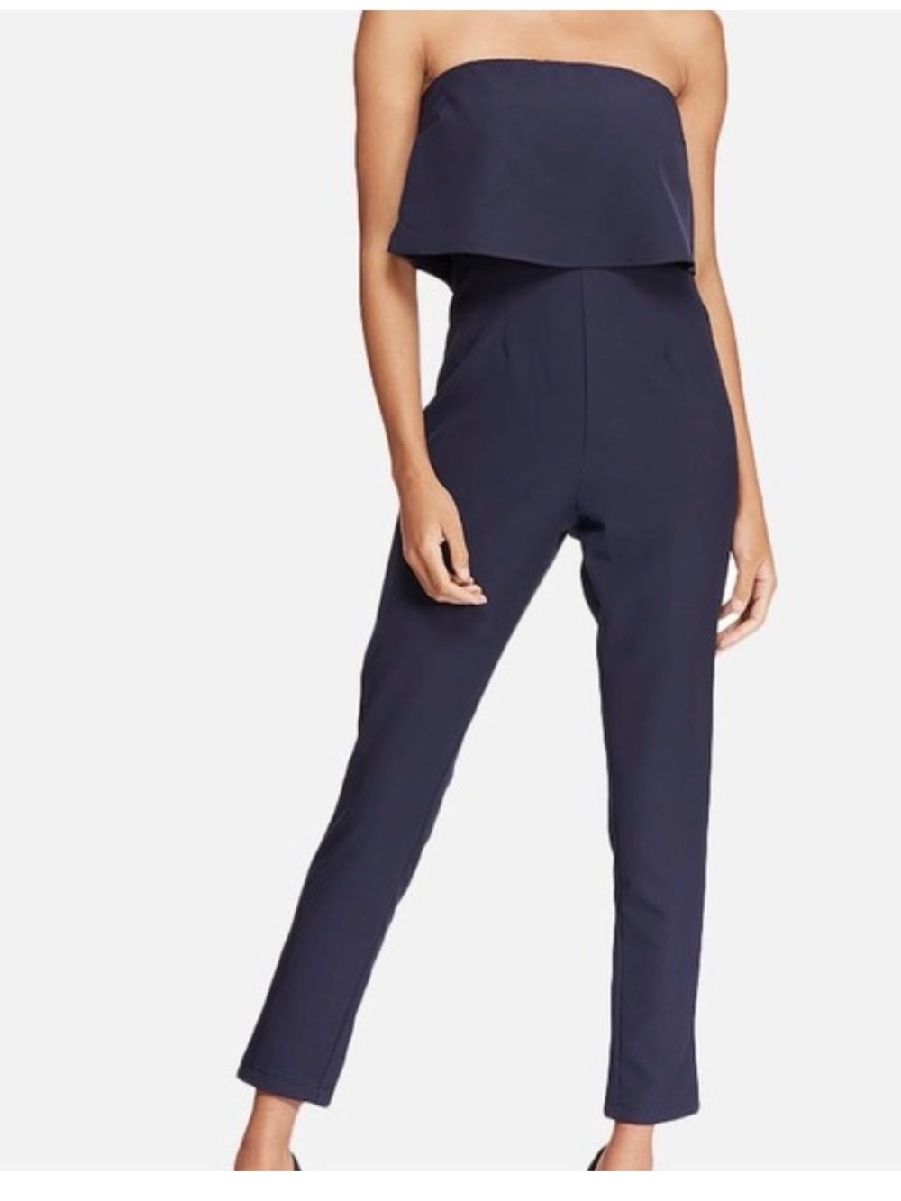 Fashion Nova Navy Strapless Layered Jumpsuit